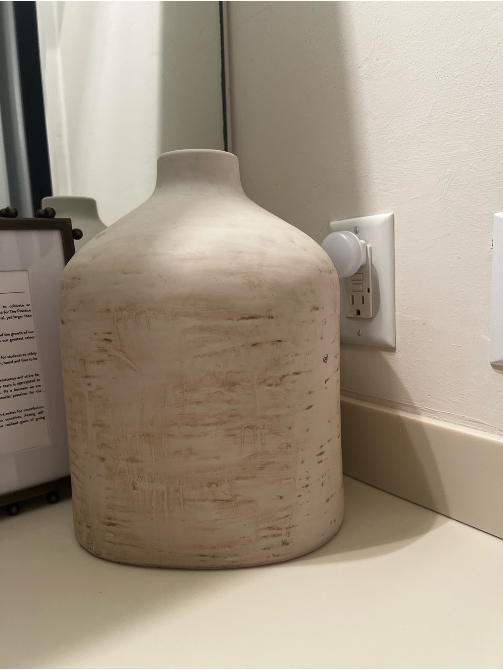 12” Distressed Ceramic Vase Cream - Hearth and Hand Magnolia